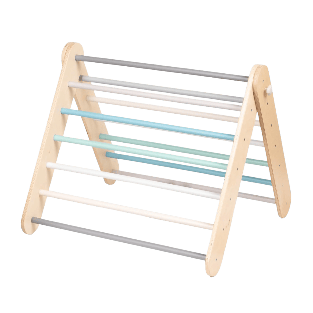 Triangle d'Escalade Pikler avec Mur Suédois en Pastel | Motricidade Tinitto – Fabrication européenne