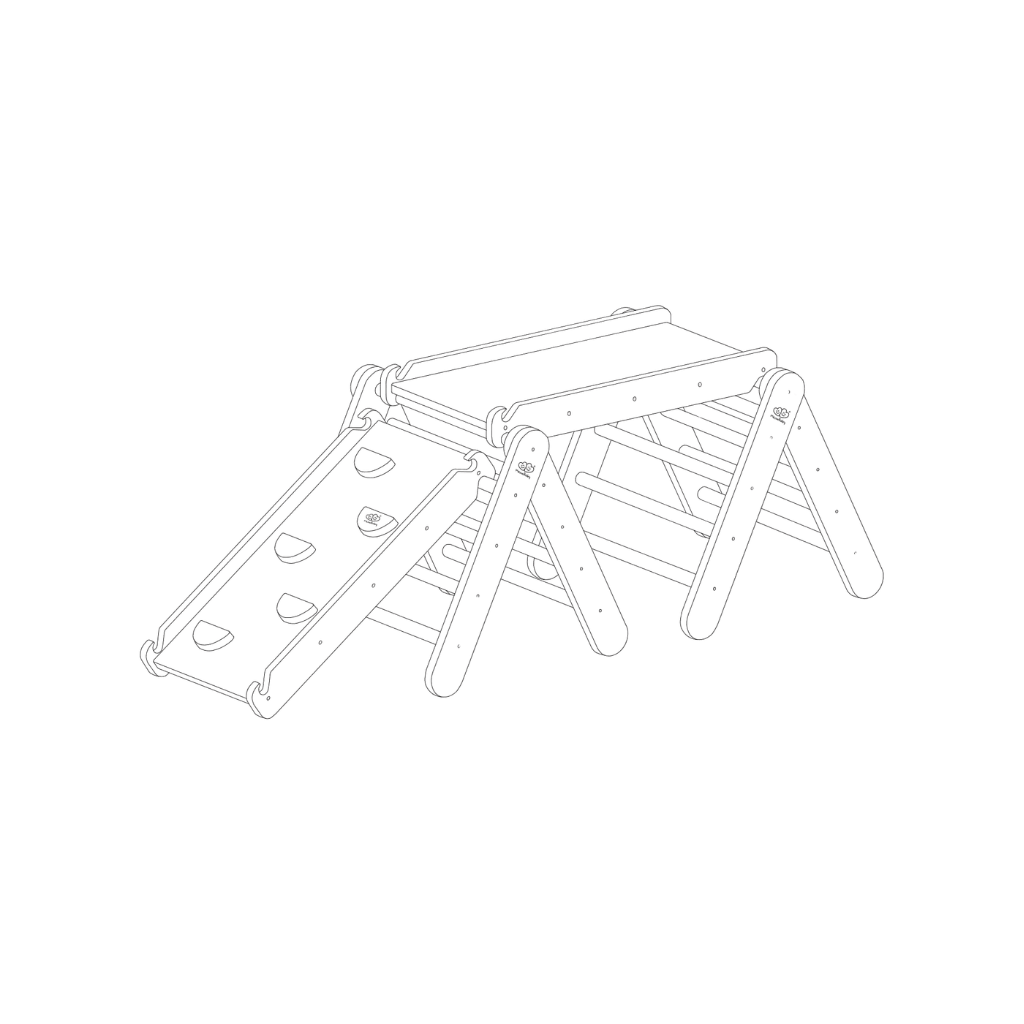 Triangle d'Escalade Pikler avec Toboggan et Structure d'Escalade - Grey en | Motricidade Tinitto – Fabrication européenne