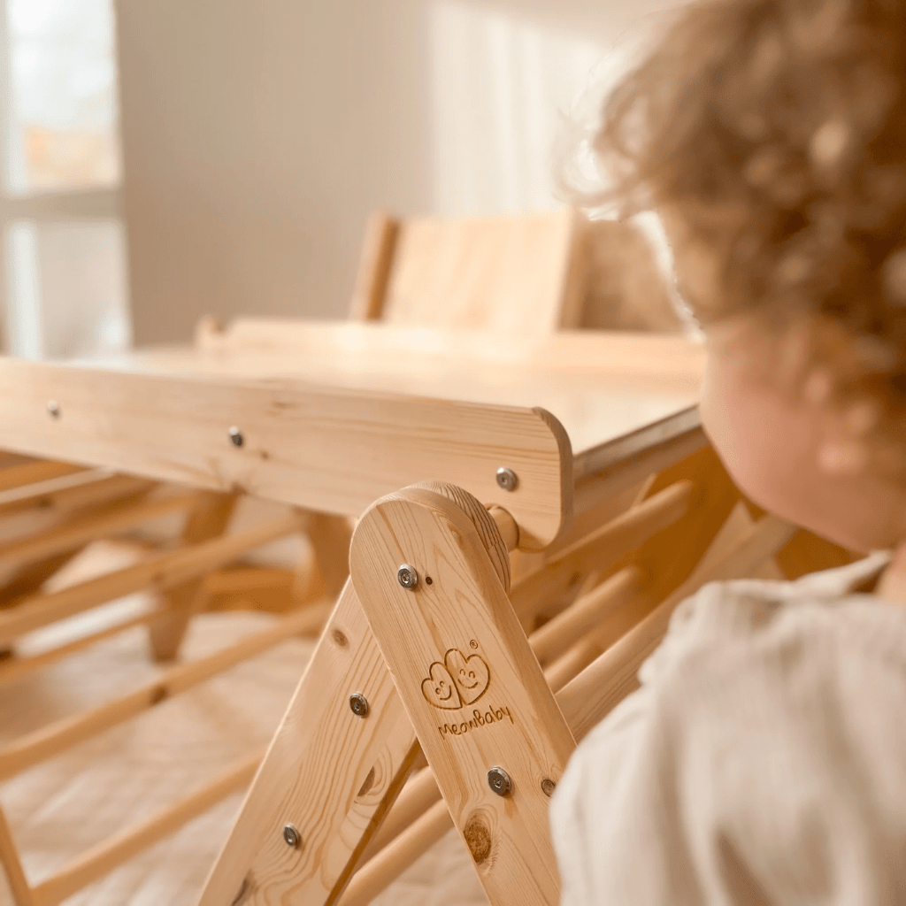 Triangle d'Escalade Pikler avec Toboggan et Structure d'Escalade - Grey en | Motricidade Tinitto – Fabrication européenne