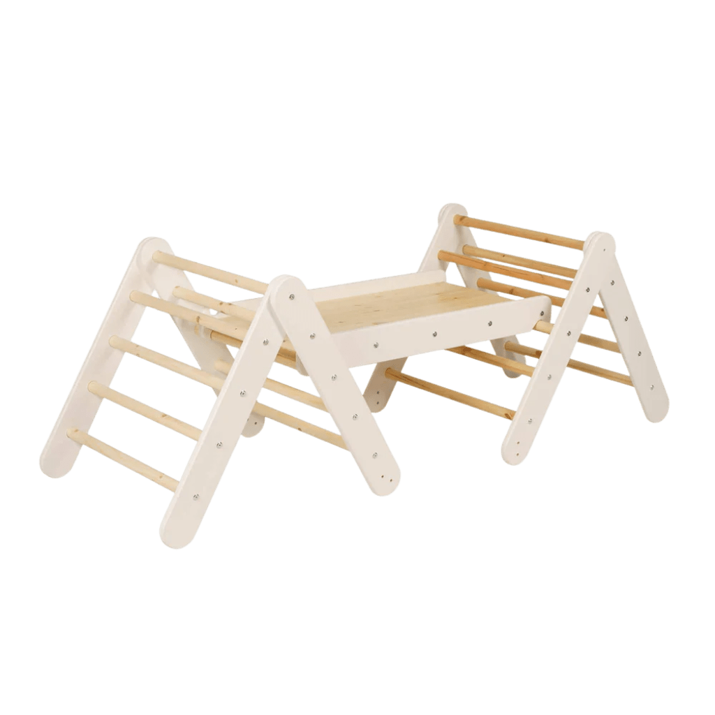 Triangle d&#39;Escalade Pikler avec Toboggan et Structure d&#39;Escalade - White en | Motricidade Tinitto – Fabrication européenne