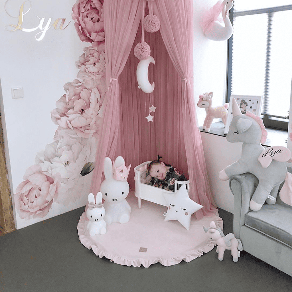 Velura – Tappeto da gioco rotondo in morbido velluto per neonati in MidnightBlue | Conforto Tinitto – Prodotto in Europa