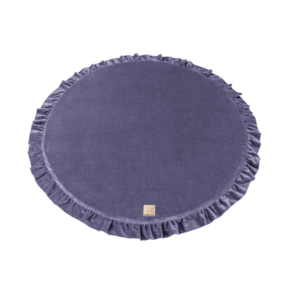 Velura – Tappeto da gioco rotondo in morbido velluto per neonati in MidnightBlue | Conforto Tinitto – Prodotto in Europa